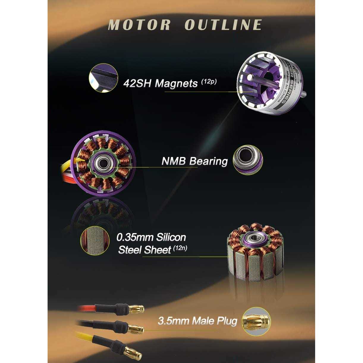 FLASH HOBBY D2830 Brushless Motor Outrunner Motor RC Plane Motor for RC Aircraft Helicopter Multicopter Drone Fixed Wing - Image 4