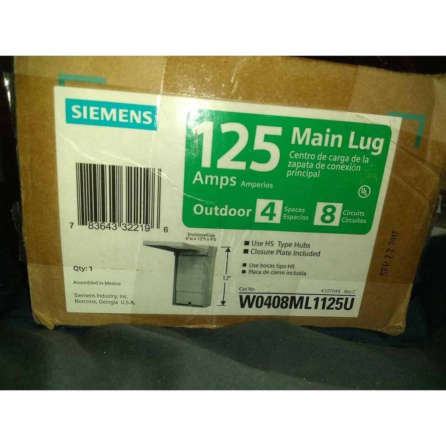 Siemens W0408ML1125U 125 Amp Main Lug Load Center - Image 4