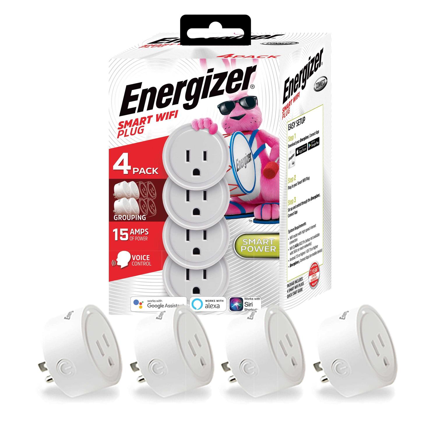 Energizer Connect 15-Amp Smart Wi-Fi Plugs