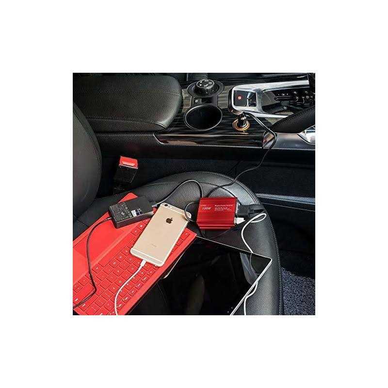 UEIUA 150W Car Power Inverter,12V DC to 110V AC Converter with 2.1A 1A Dual USB Ports Charger Adapter Car,Car Plug Adapter Outlet for Laptop Phone - Image 5