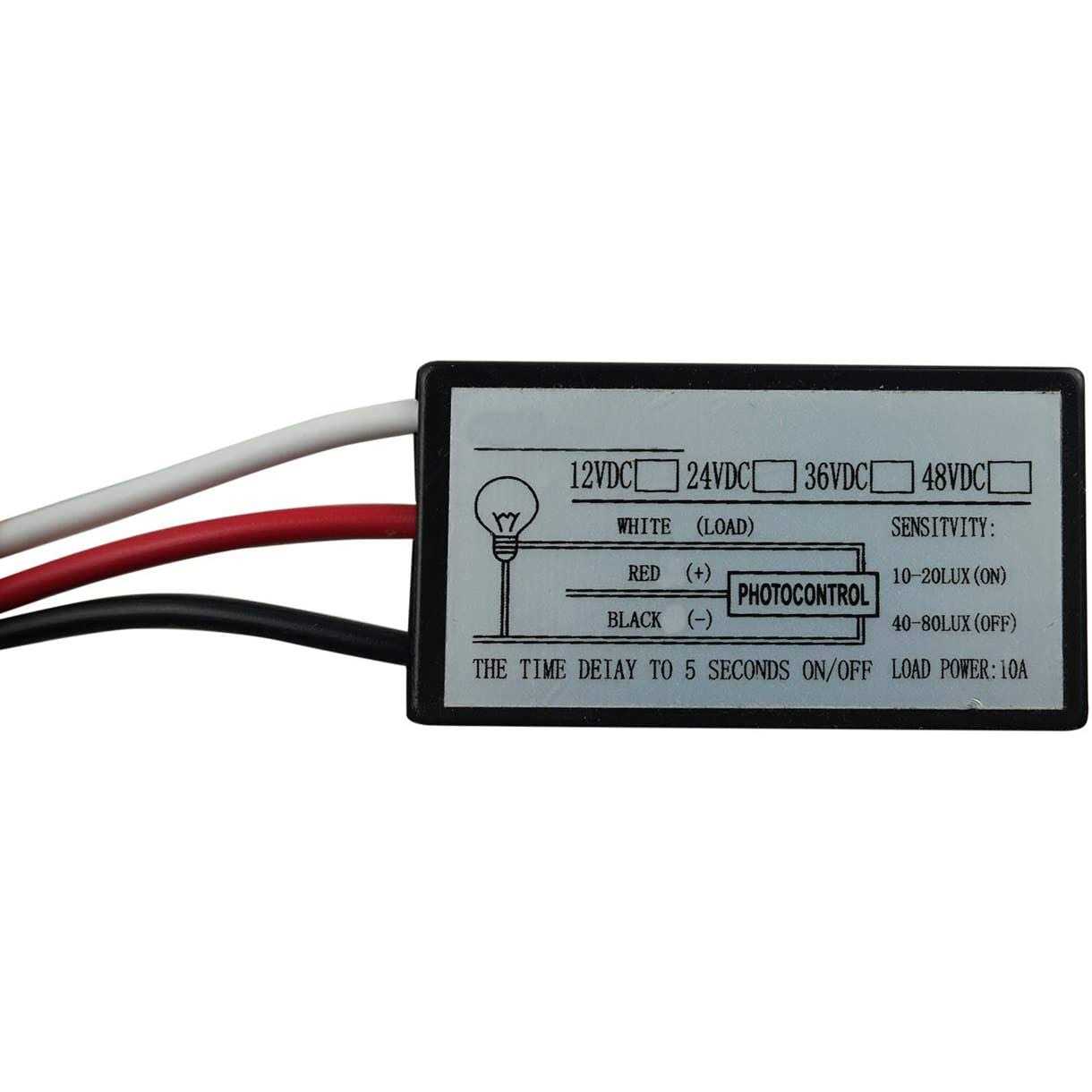 Proshopping DC 12V 24V 36V 48V Outdoor Sensor Photoelectric Switch 5A Dusk to Dawn Photocell Switch - Image 2