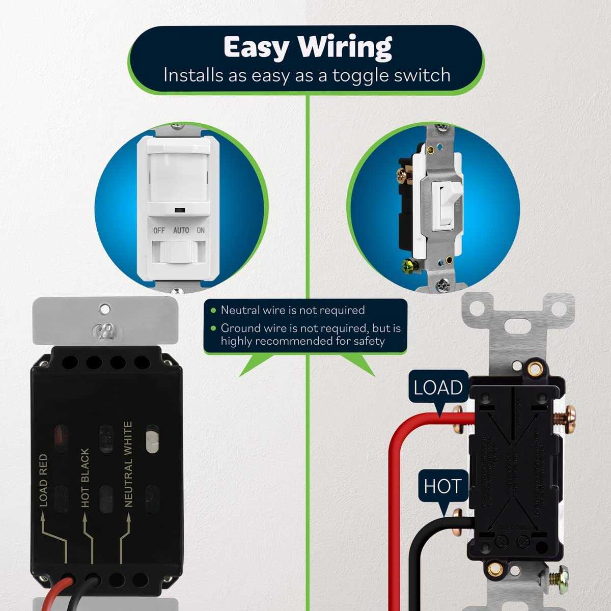 TOPGREENER Motion Sensor Switch PIR Sensor Light Switch - Image 4