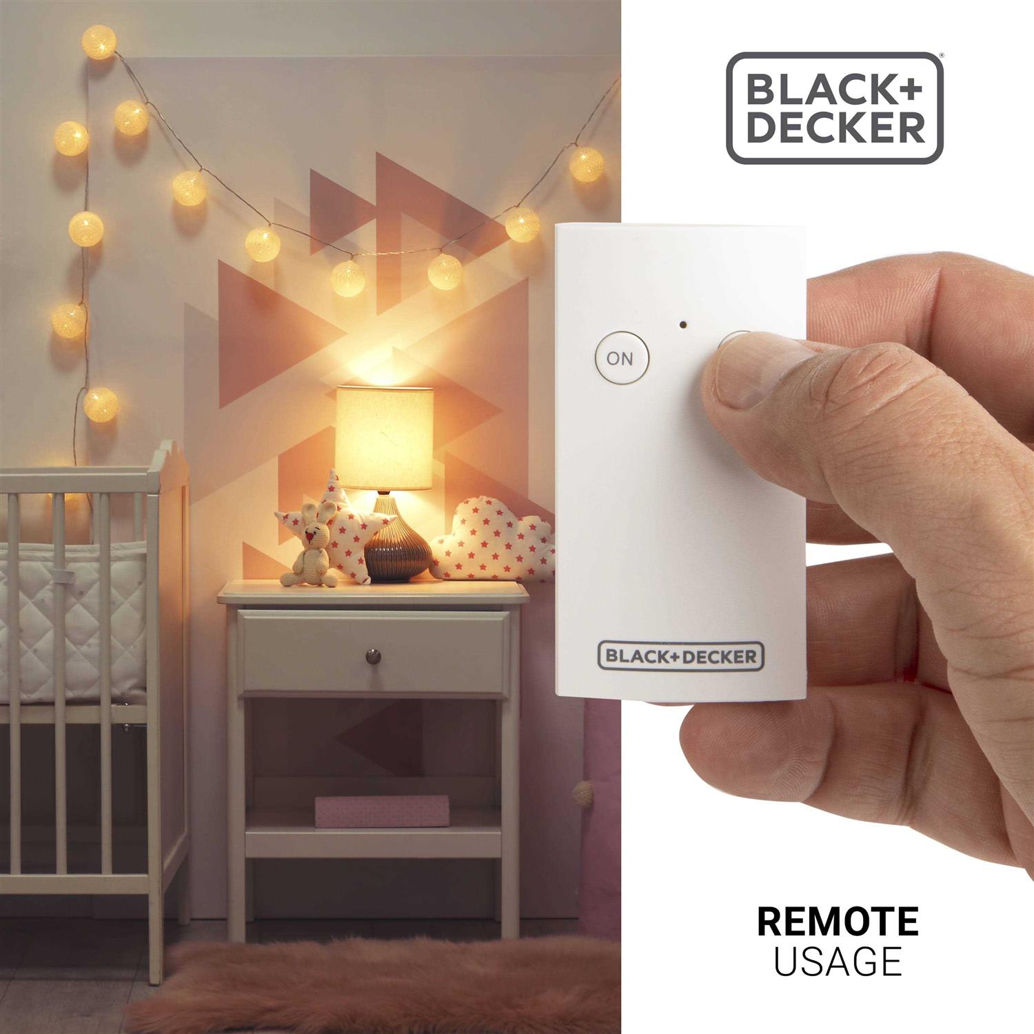 BLACK+DECKER Wireless Remote-Control Outlet 1 Polarized Outlet - Image 4