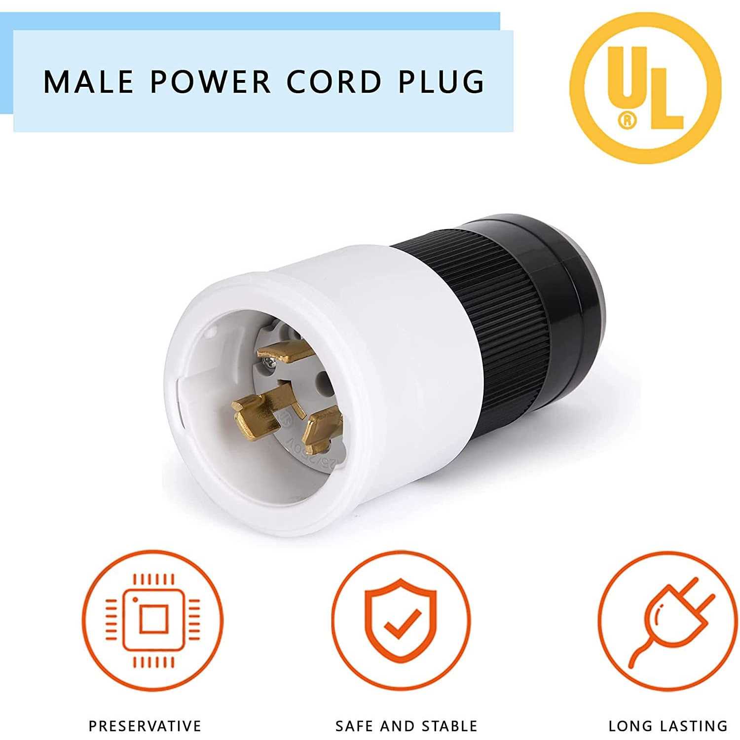 S7 50 Amp Twist Lock Plug50 Amp Generator Plug Male,125/250 Vac Generator Power - Image 2