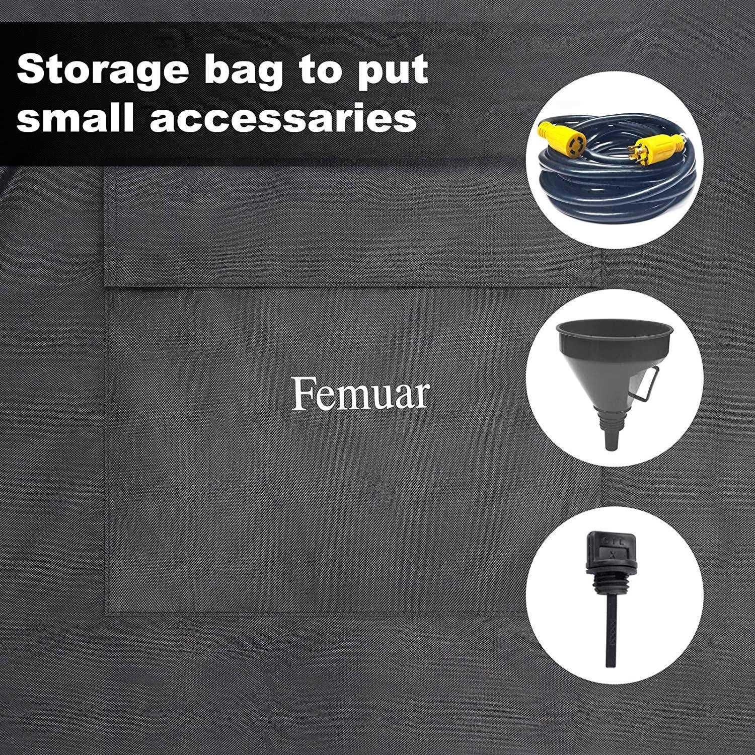 Femuar Outdoor Generator Covers Waterproof Heavy Duty 600D Oxford Cover Universal for 5500-15000 Watt Portable Generators ,38x28x30 - Image 4