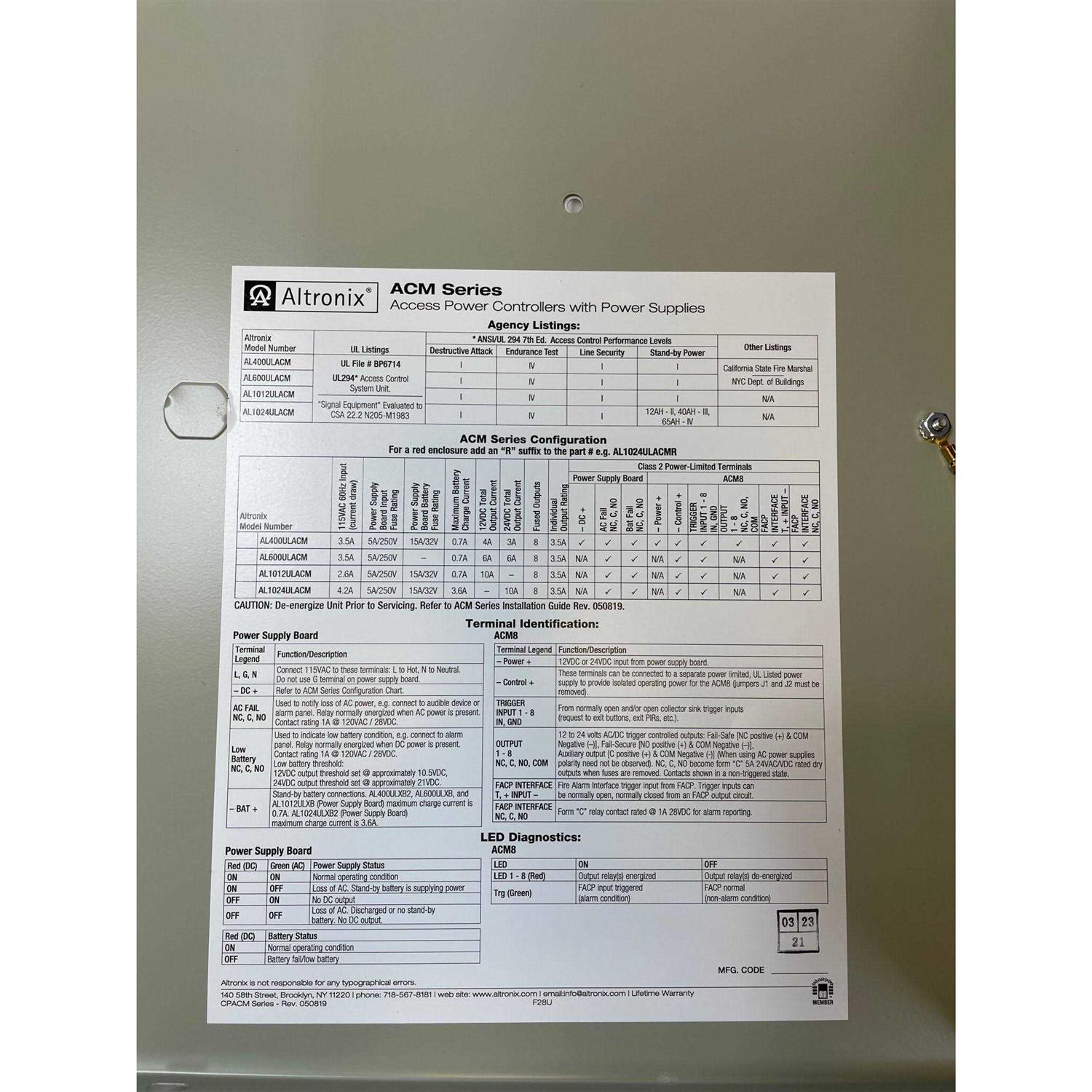 Altronix AL600ULACM Proprietary Power Supply - Image 5