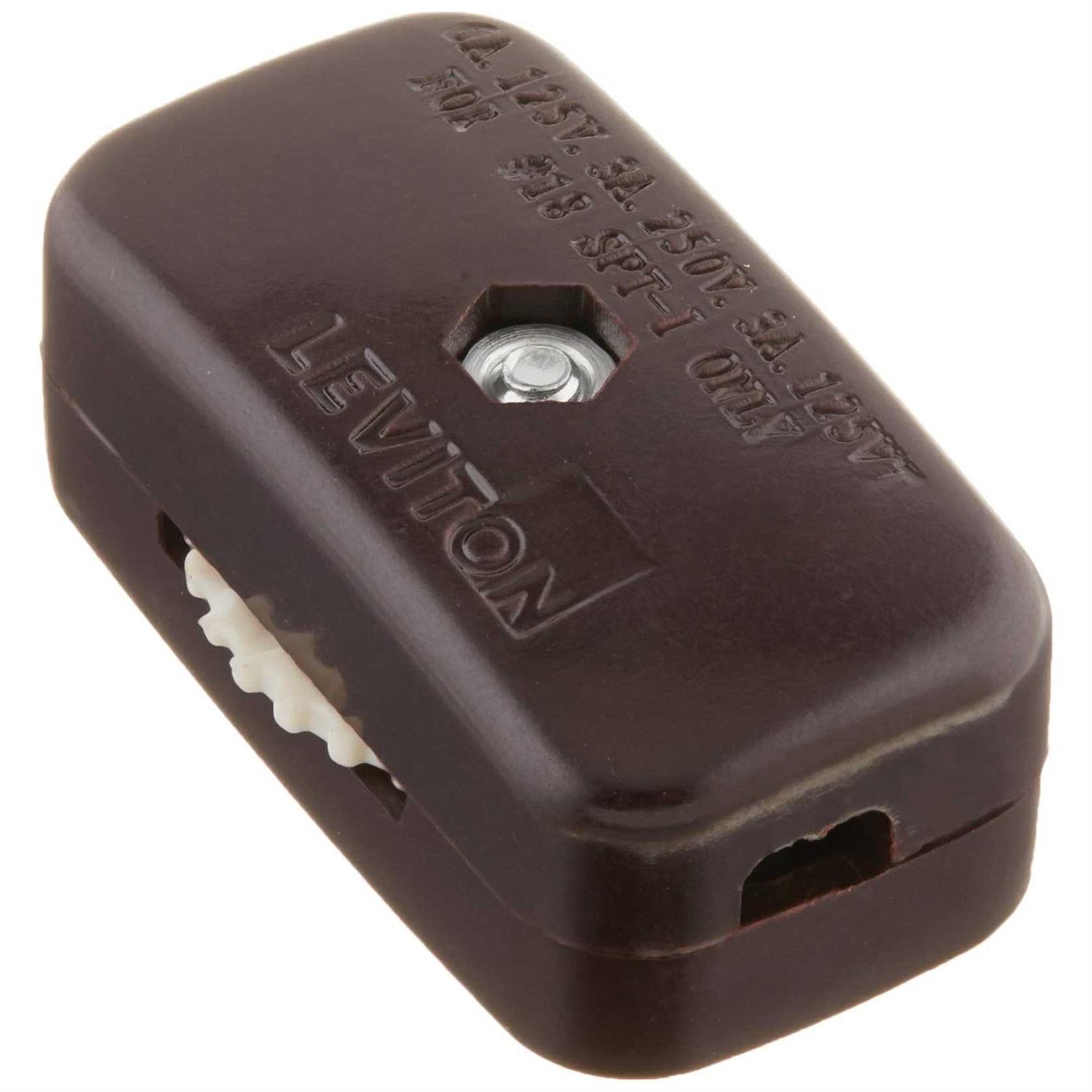 Leviton Dial Cord Switch Brown