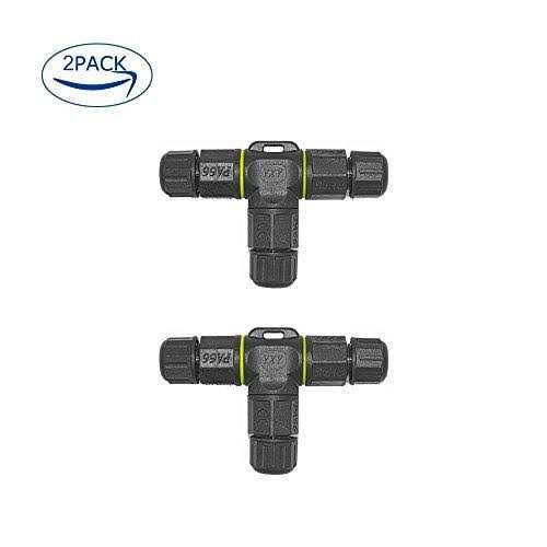 ELifeApply 3 Way Junction Box IP68 Waterproof Electrical Junction Box 2 Pin/3 Pin/4 Pin Junction Box Outdoor Cable Connector for Underground/Outdoor