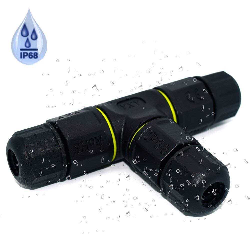 ELifeApply 3 Way Junction Box IP68 Waterproof Electrical Junction Box 2 Pin/3 Pin/4 Pin Junction Box Outdoor Cable Connector for Underground/Outdoor - Image 2