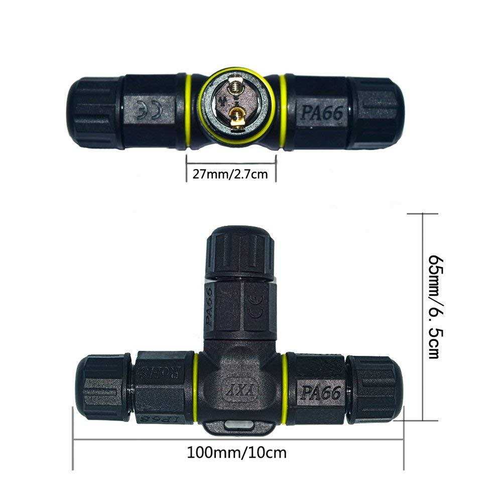 ELifeApply 3 Way Junction Box IP68 Waterproof Electrical Junction Box 2 Pin/3 Pin/4 Pin Junction Box Outdoor Cable Connector for Underground/Outdoor - Image 3