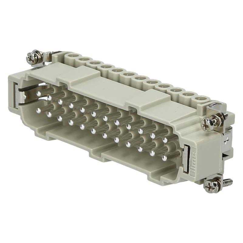 Connector insert ILME CNEM-24T, Male, 24-pole + PE, Plastic body, Screw terminals, Silver-plated contacts, cRUus and CE rated