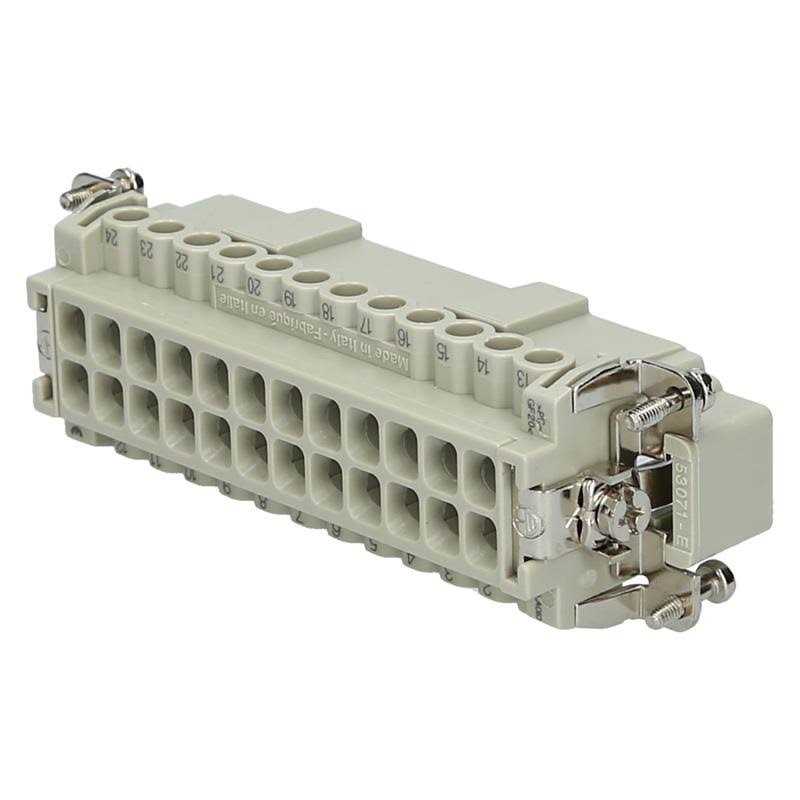 Connector insert ILME CNEM-24T, Male, 24-pole + PE, Plastic body, Screw terminals, Silver-plated contacts, cRUus and CE rated - Image 3