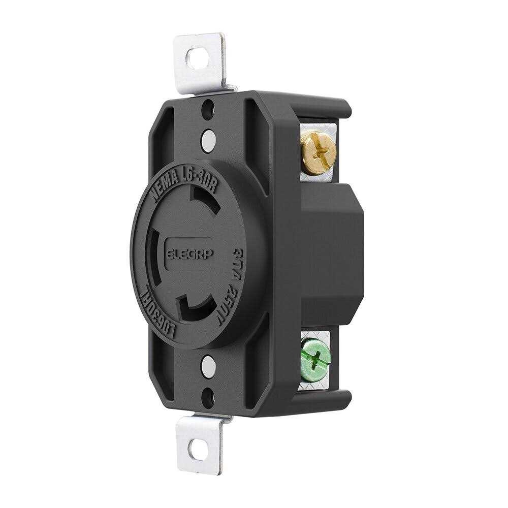 ELEGRP 30 Amp 250-Volt NEMA L6-30R Locking Receptacle Single Outlet Industrial Grade Grounding Twist Lock