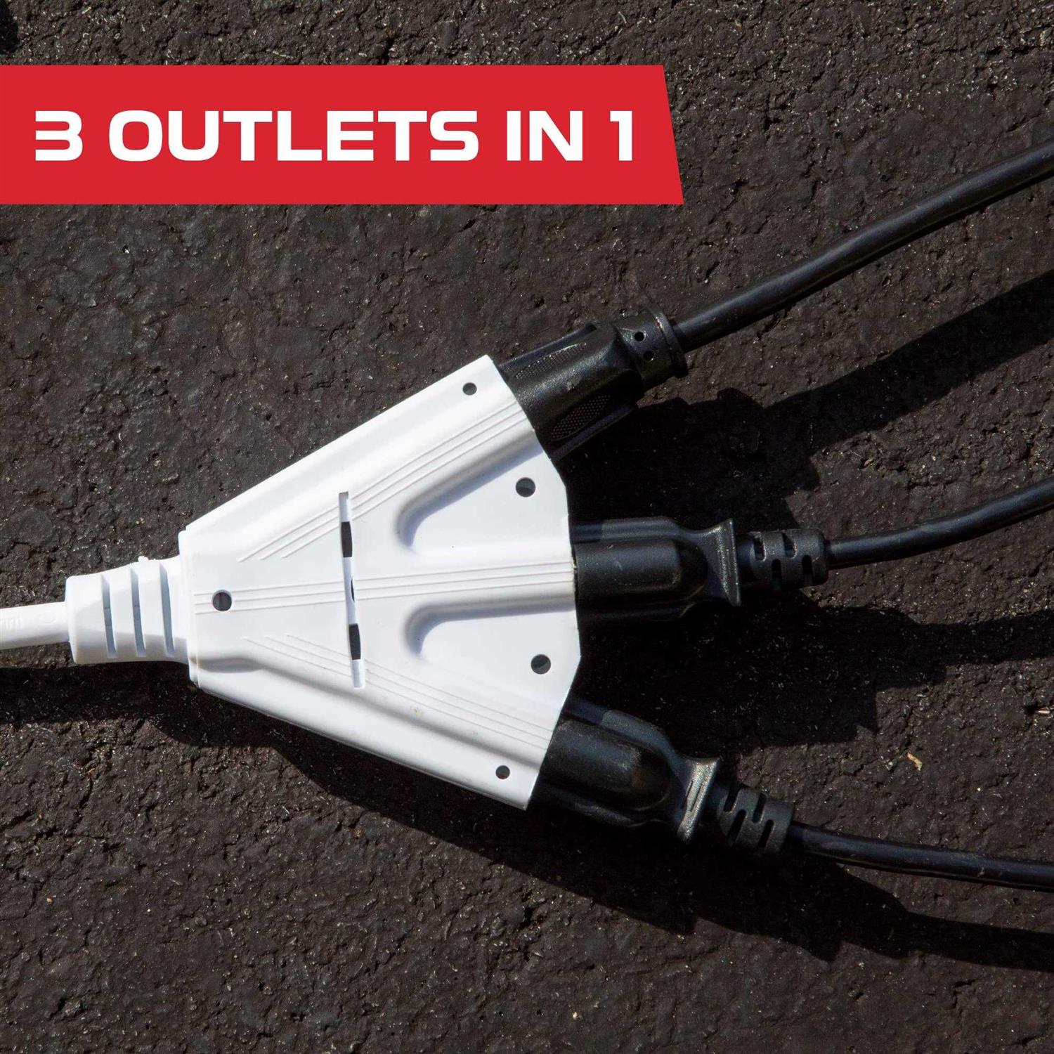 Iron Forge Cable Outdoor Extension Cord with 3 Electrical Power Outlets - Image 3