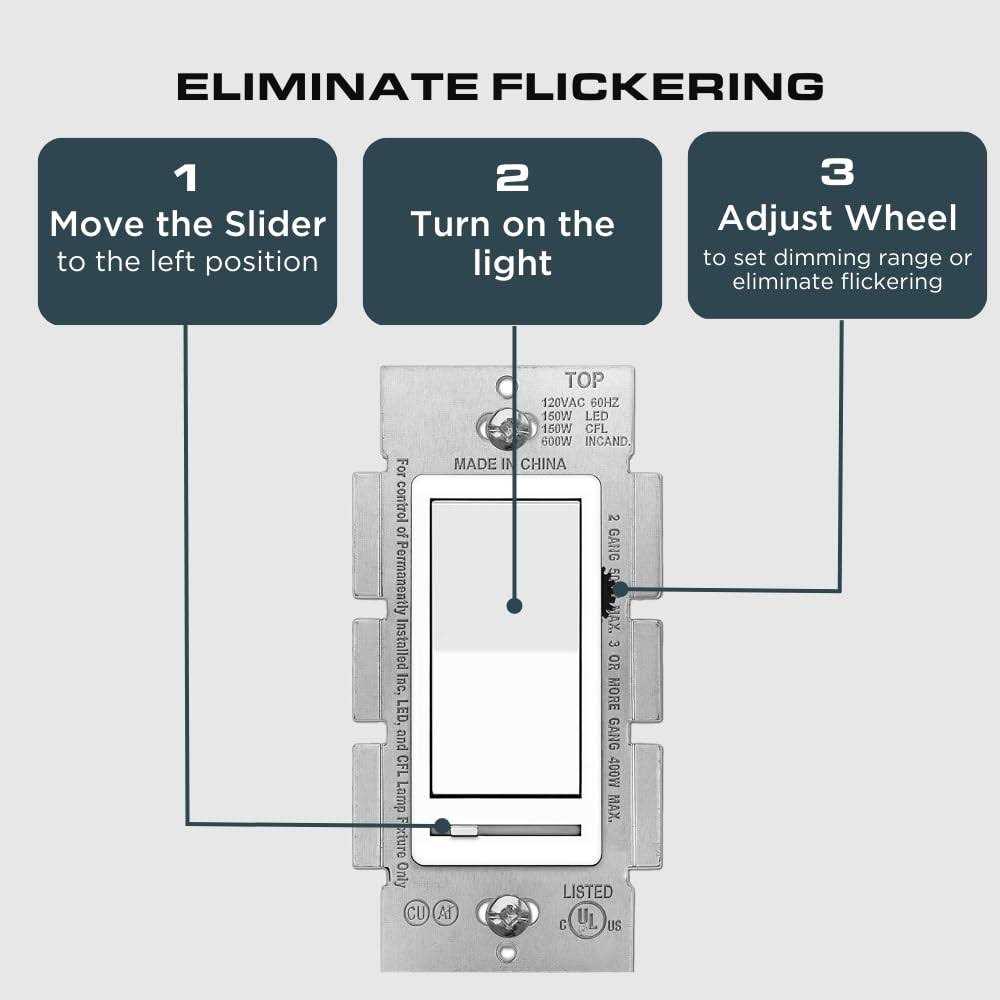 LED Wall Dimmer Switch for LED Lights,Three Way & Single Pole,150W LED and CFL Compatible - Image 5