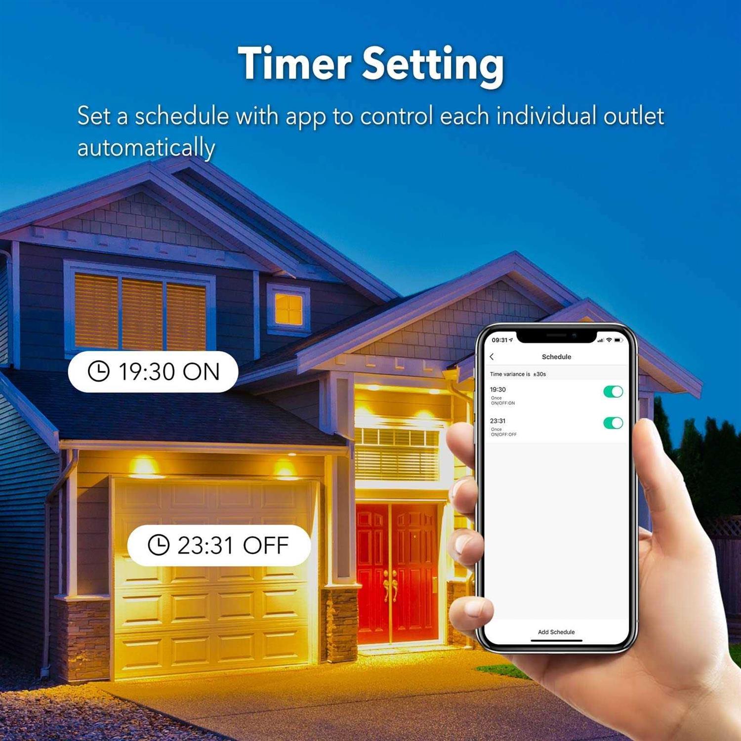 HBN Heavy Duty Dual Outdoor Smart WiFi Plug Timer Outlet Compatible Function BN-LINK 2 Pieces - Image 5