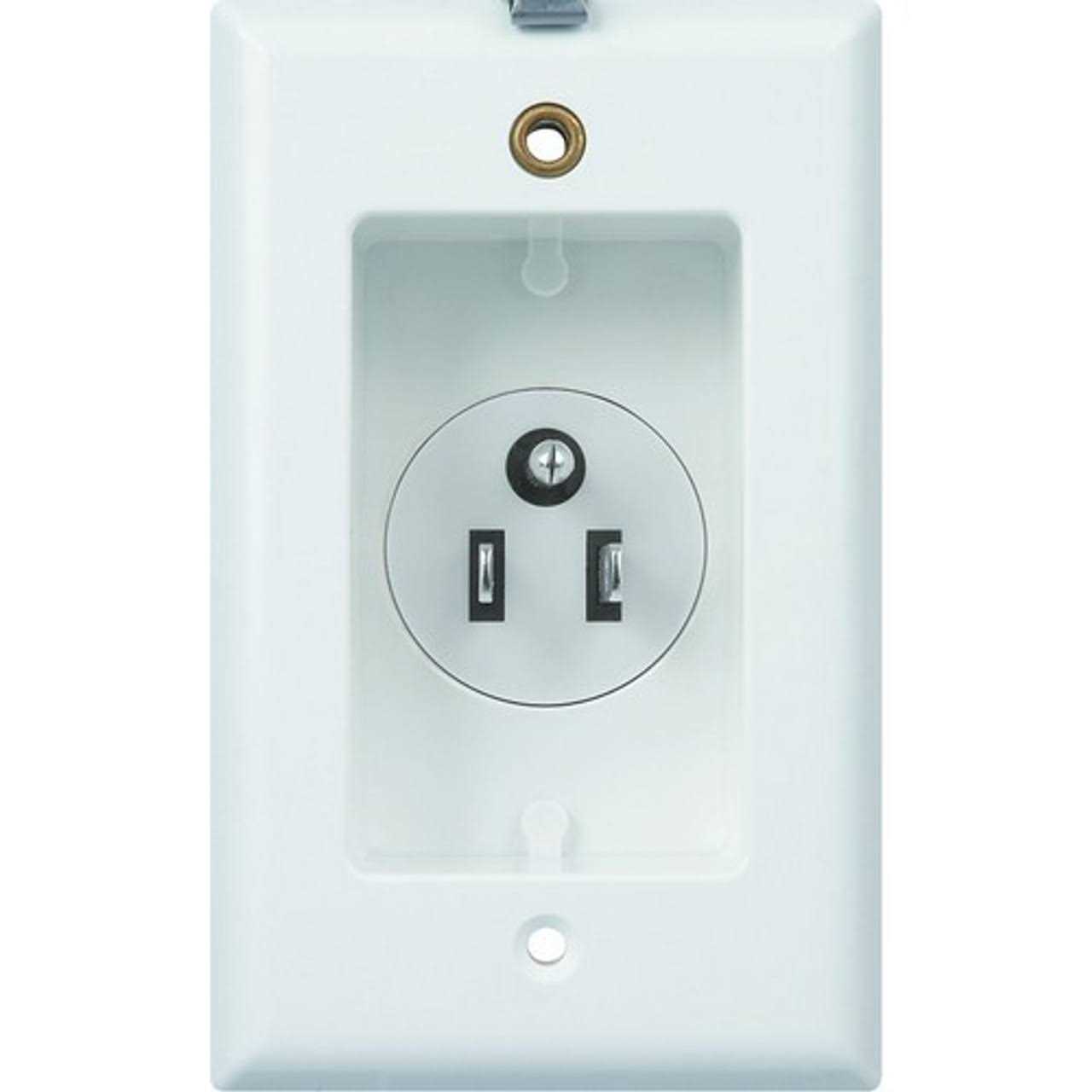 Morris 84006 Non-Metallic Single-Gang Recessed Plug With Wall Plate
