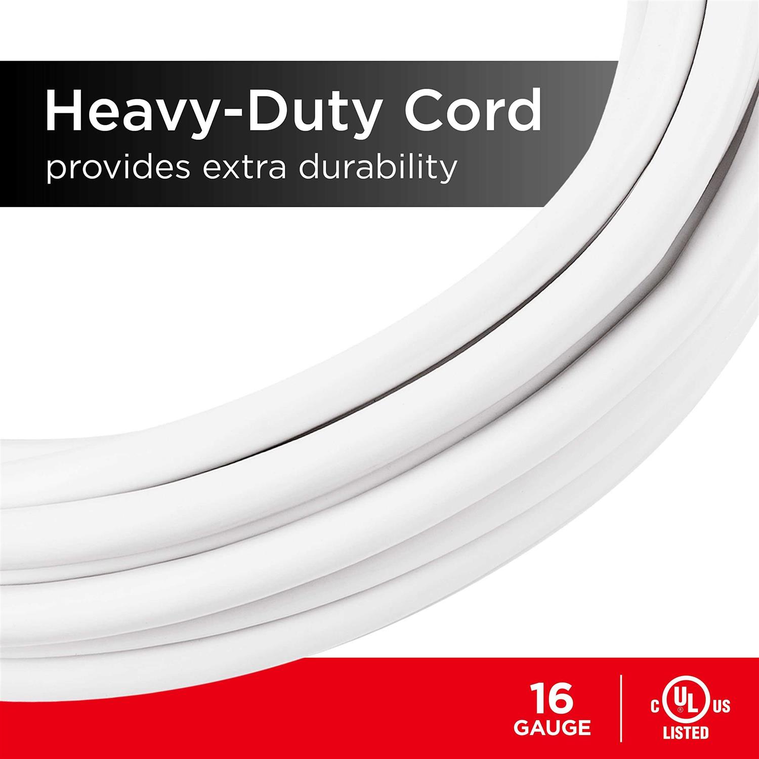 UltraPro 25 Ft Extension Cord 3-Outlet Power Strip Double Insulated - Image 2