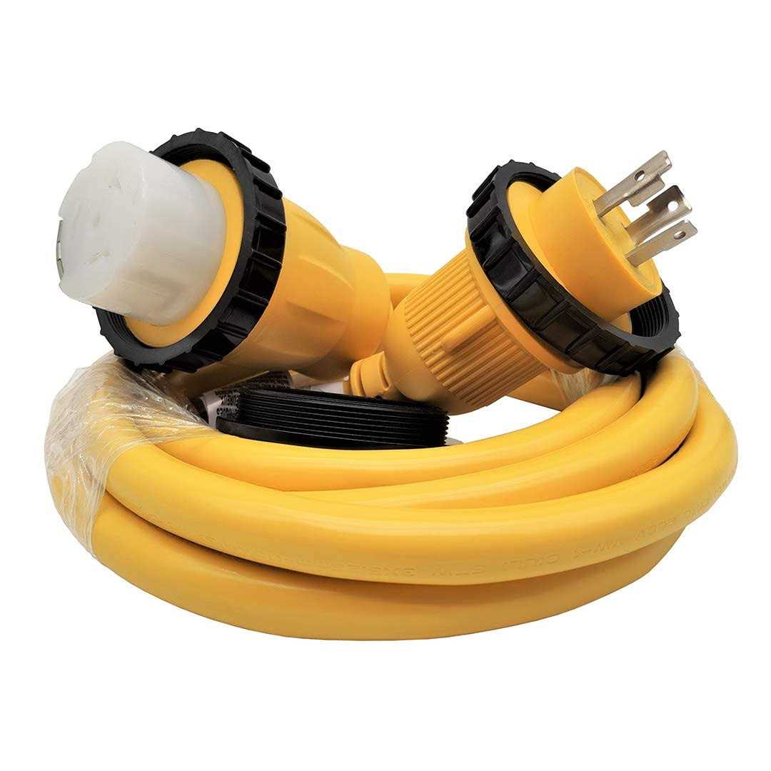 Parkworld 692002 Shore Power Adapter Cord RV 30A L5-30p Male to Marine 50A Ss2-50r Female