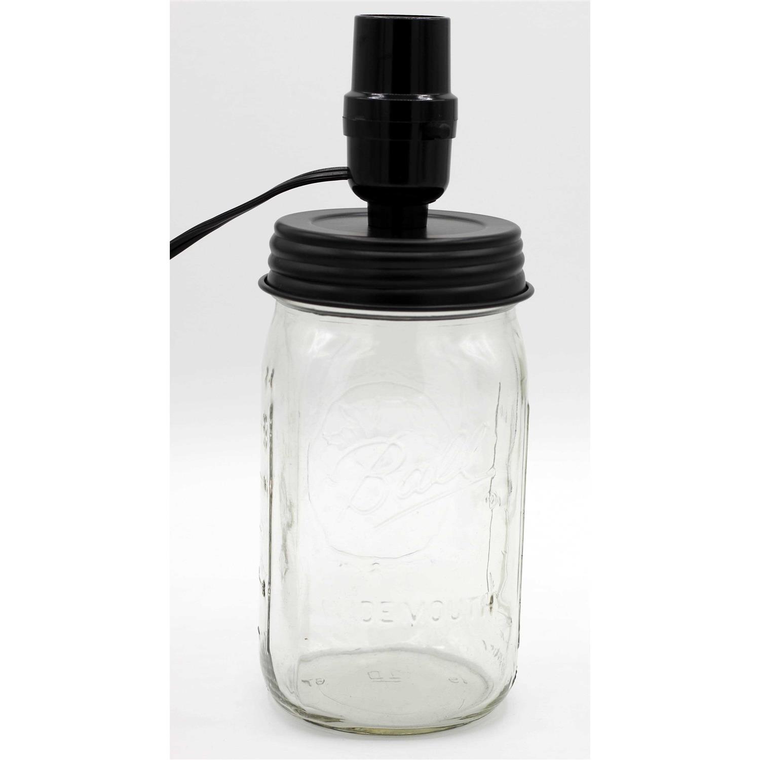 Creative Hobbies Diy Mason Jar Lamp Making Kit Black Color Lid & Socket great for Lamp Conversion - Image 2