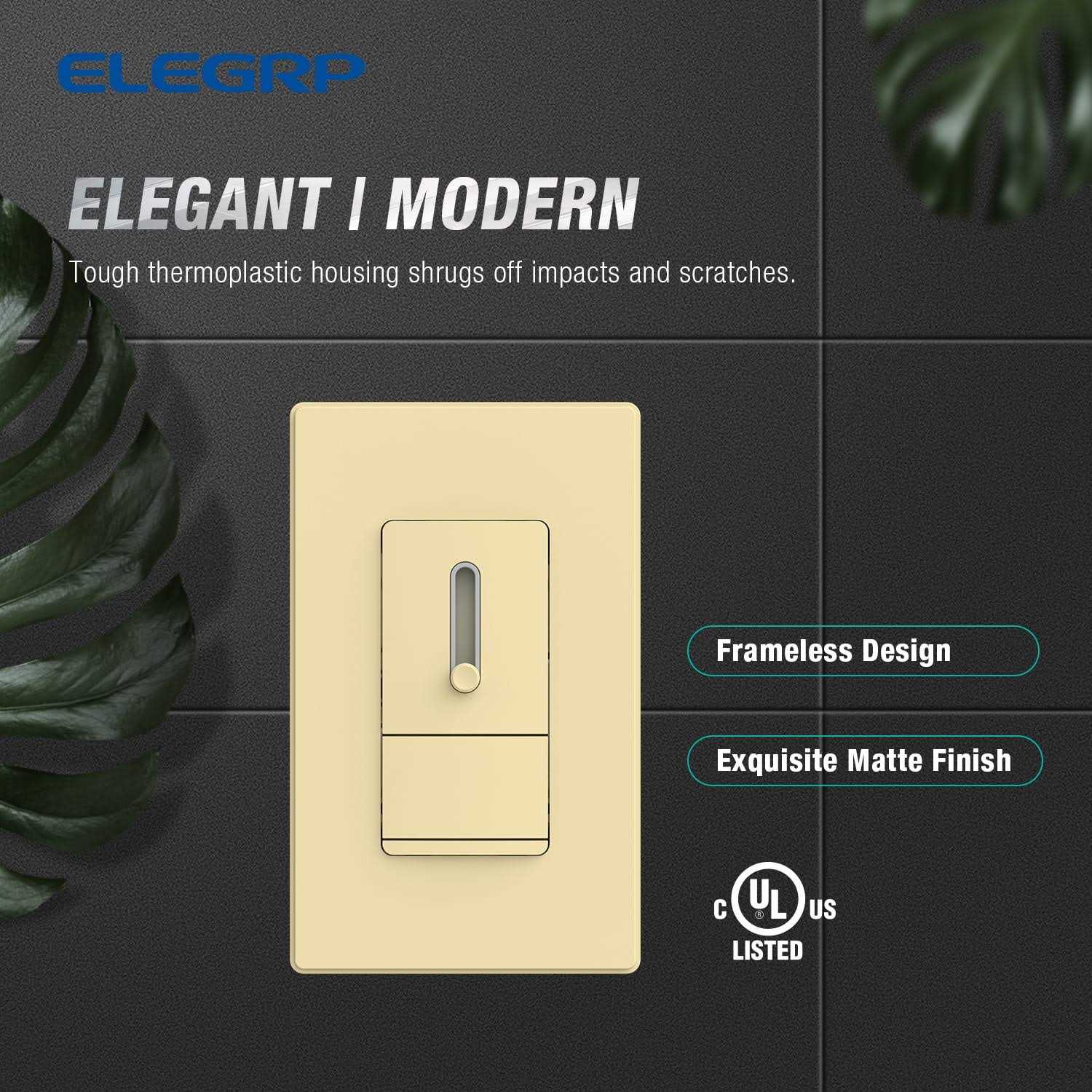 ELEGRP 150-Watt Slide Single Pole or 3-Way Dimmer - Image 2