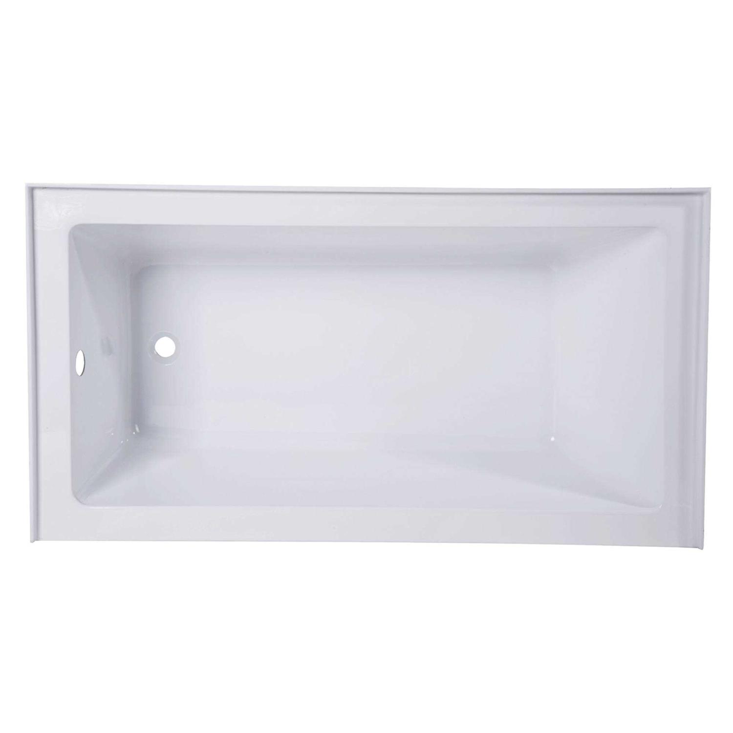 Aqua Eden 54-Inch Acrylic Alcove Tub with Left Hand Drain VTAP543022L - Image 5
