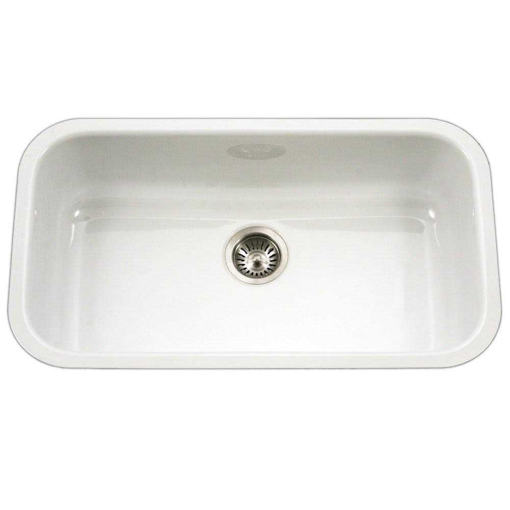 Houzer PCG-3600 Porcela Series Porcelain Enamel Steel Undermount Large Single Bowl Kitchen Sink - Image 2