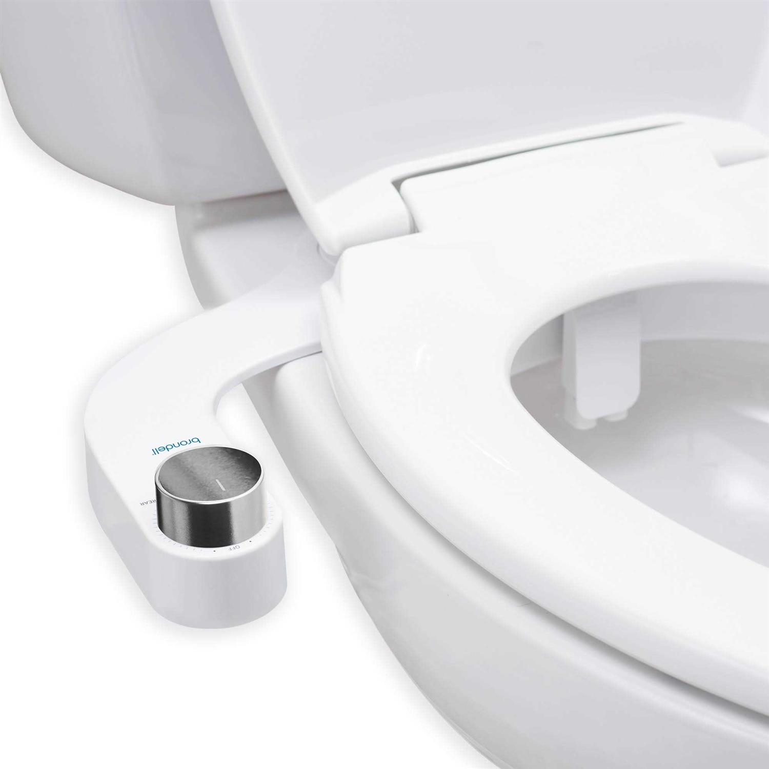 Brondell FreshSpa Comfort+ Ambient Temperature Non-Electric Bidet Attachment in White FSR-15