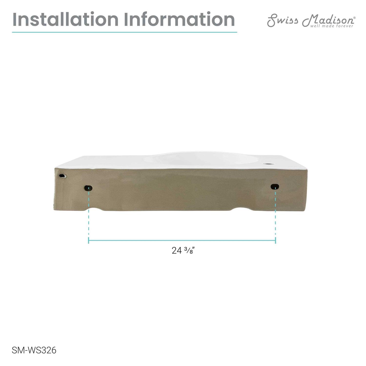 Swiss Madison Château 30 Left Side Faucet Wall Mount Bathroom Sink - Image 4