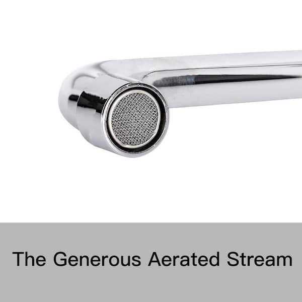 BWE 2-Handle Wall Mount Kitchen Faucet Swivel Spout 8 Center In Polished Chrome - Image 2