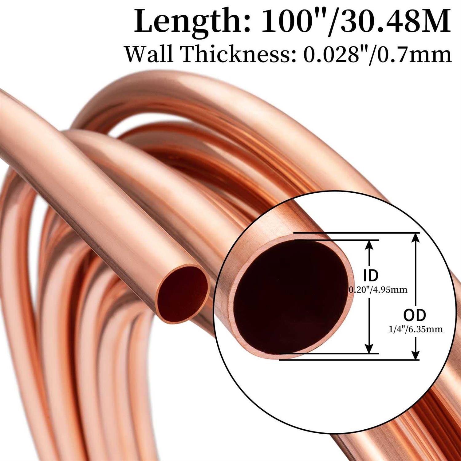 BELLA BAYS 99.9% C12200 Copper Tubing OD x ID x - Image 5