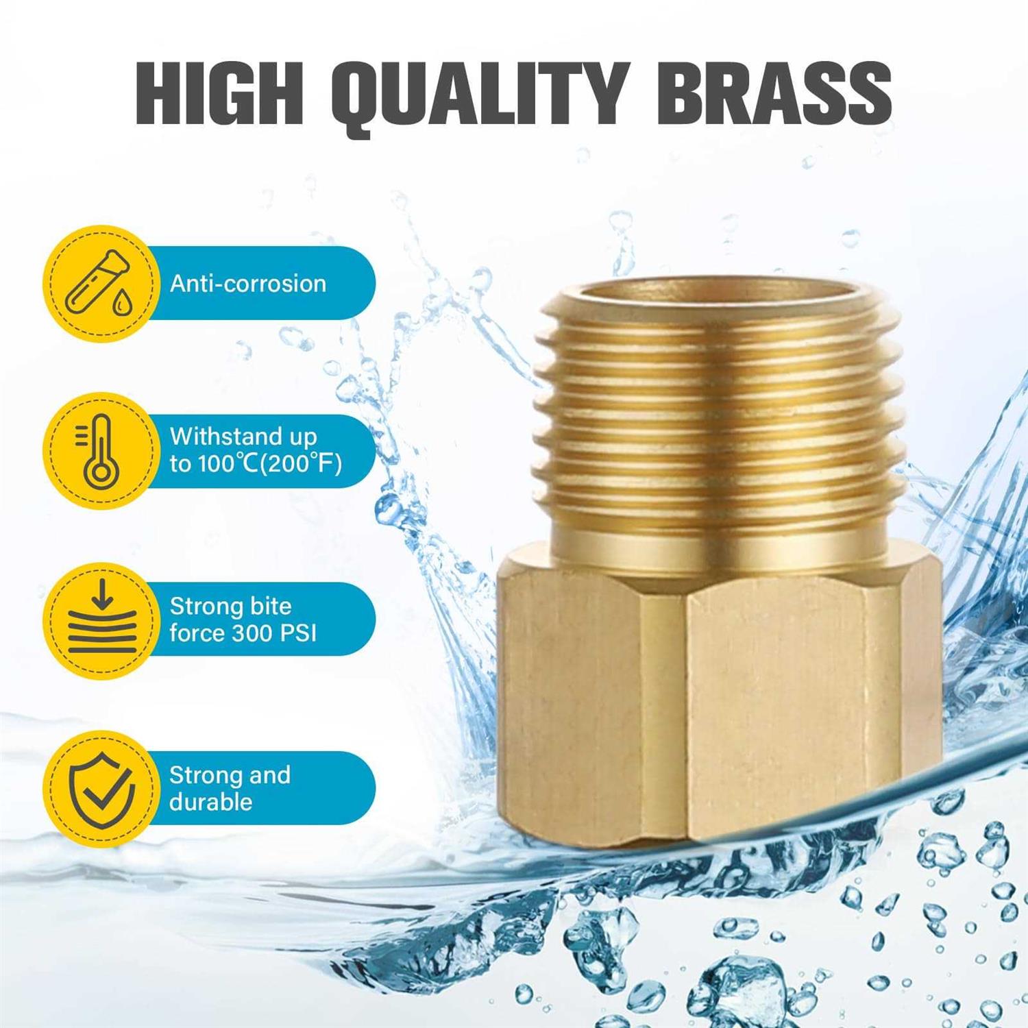 APLWY 1/2 Female NPT x 1/2 Male NPT Brass Pipe Fitting Reducer Adapter - Image 3