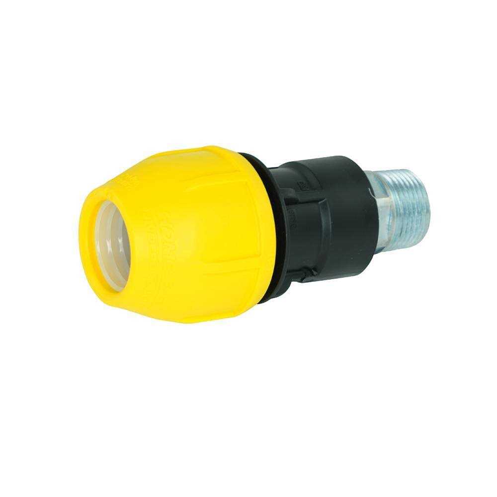 Home-Flex 3/4 in. Polypropylene Underground Yellow Poly Gas Pipe Conversion Fitting