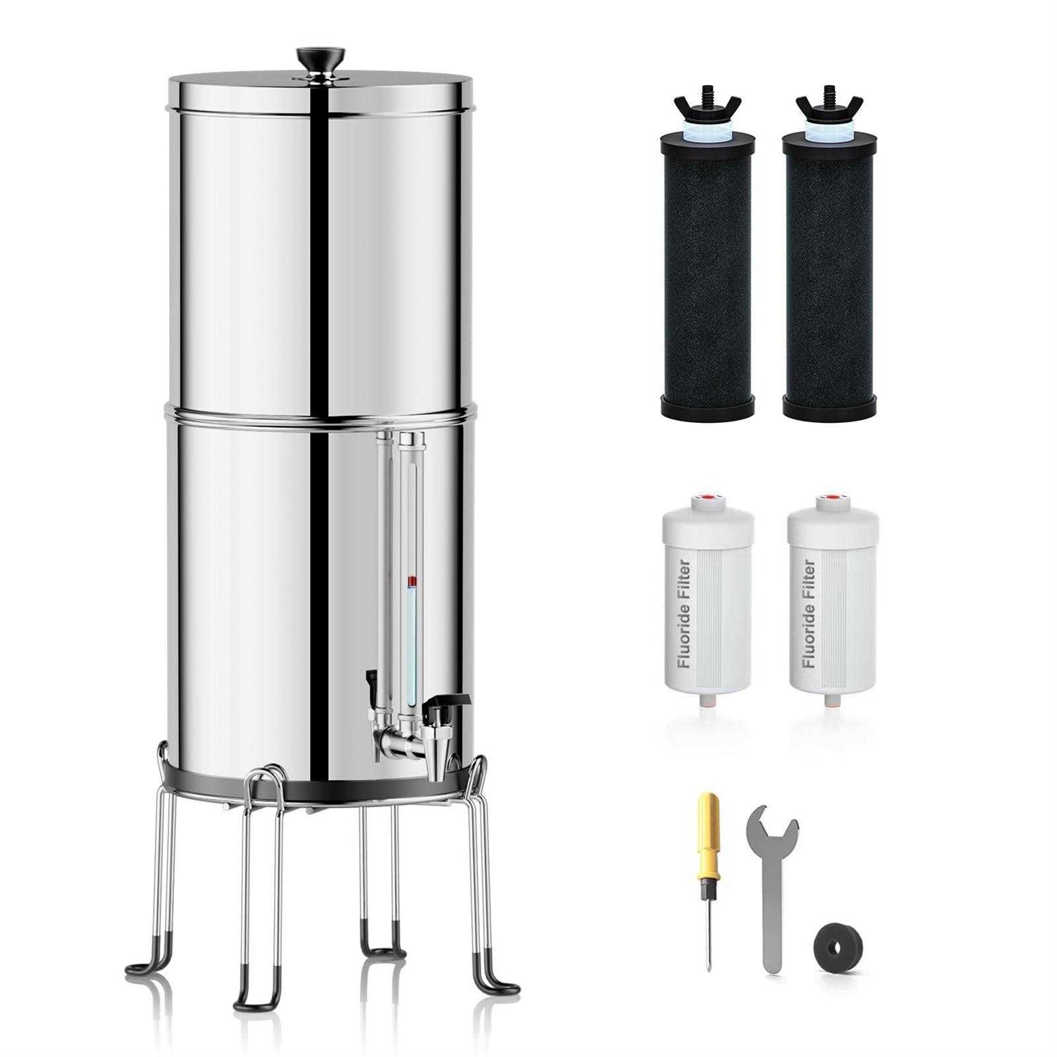 Purewell 2.25 Gallon Stainless Steel Gravity Water Filter System