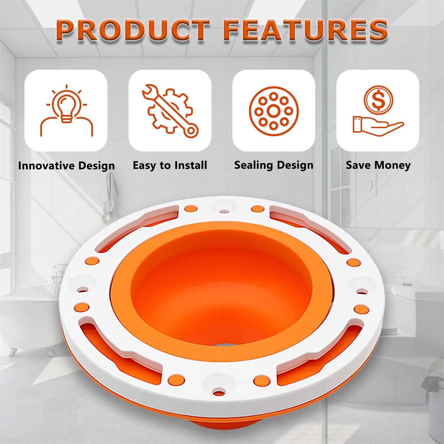 Toilet Flange Repair Kit, Universal Toilet Flange Fits for 4 and 5 or Special 3 Toilet Repair and Install - Image 3