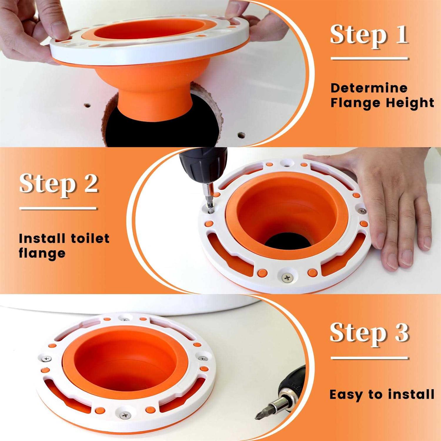 Toilet Flange Repair Kit, Universal Toilet Flange Fits for 4 and 5 or Special 3 Toilet Repair and Install - Image 5