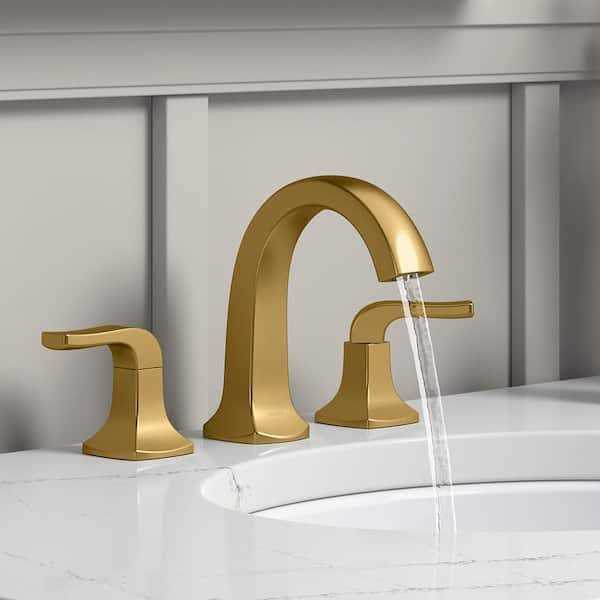 KOHLER Rubicon 8 in. Widespread Double Handle High Arc Bathroom Faucet - Image 5