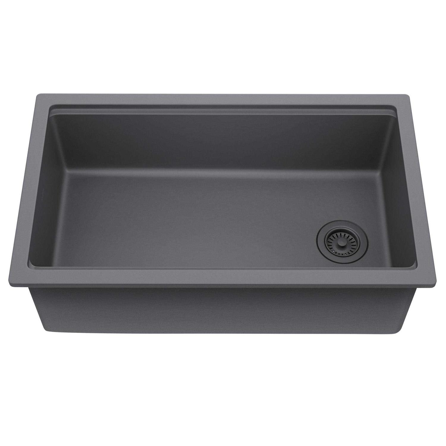 Kraus Turino 33 Fireclay Workstation Drop-In / Undermount Single Bowl Kitchen Sink KFDW1-33