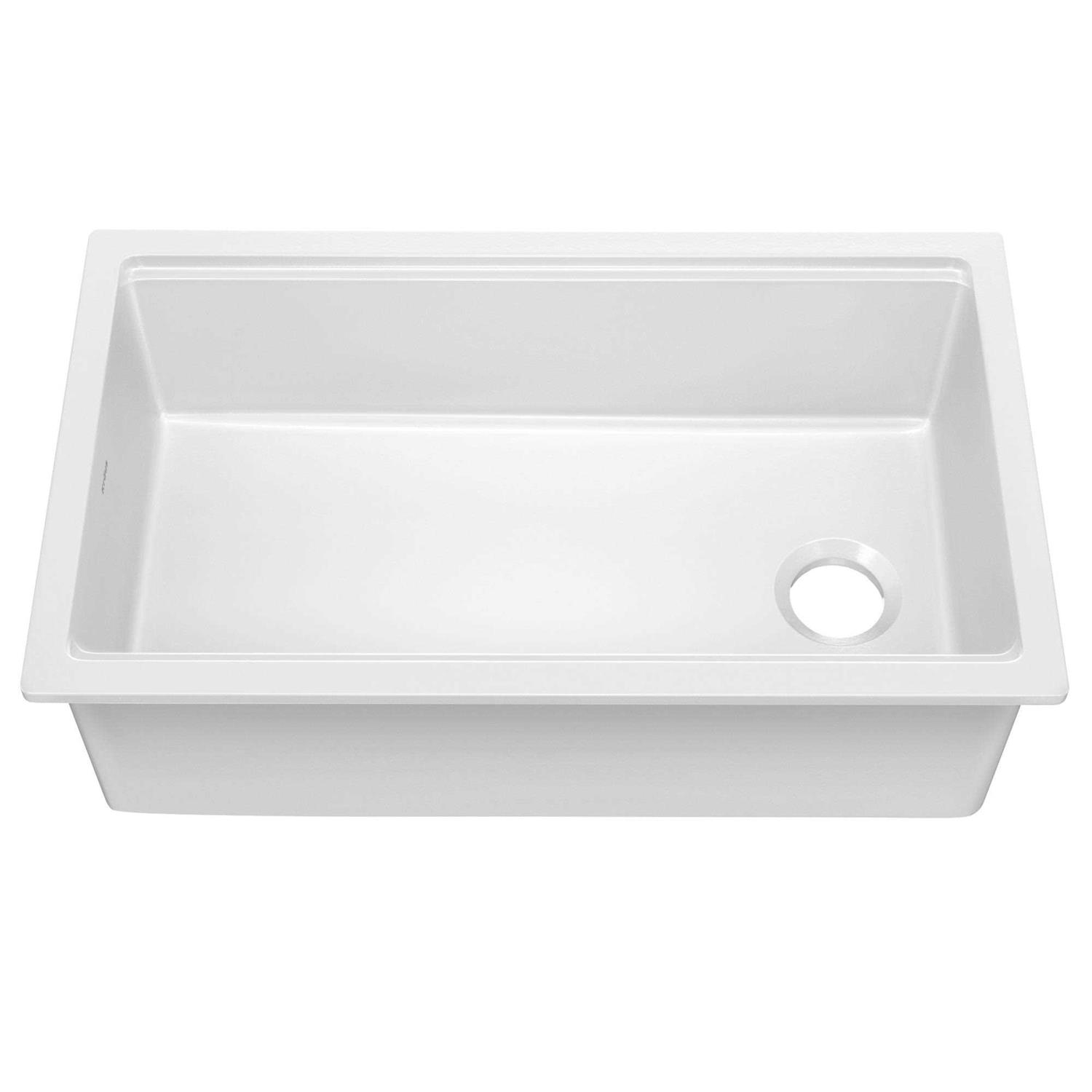 Kraus Turino 33 Fireclay Workstation Drop-In / Undermount Single Bowl Kitchen Sink KFDW1-33 - Image 5