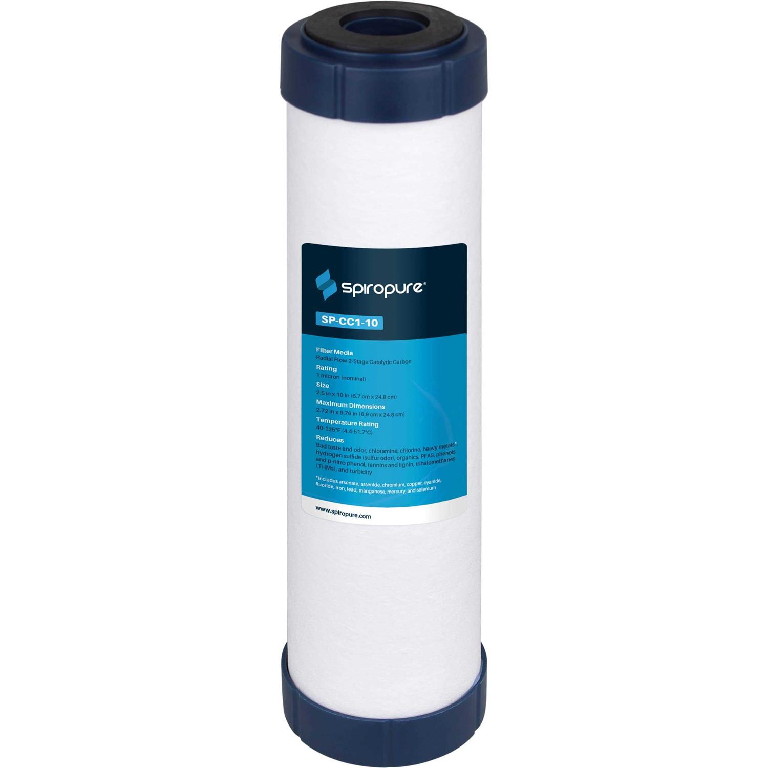 SpiroPure 10x2.5 Catalytic Carbon Water Filter reduce fluoride