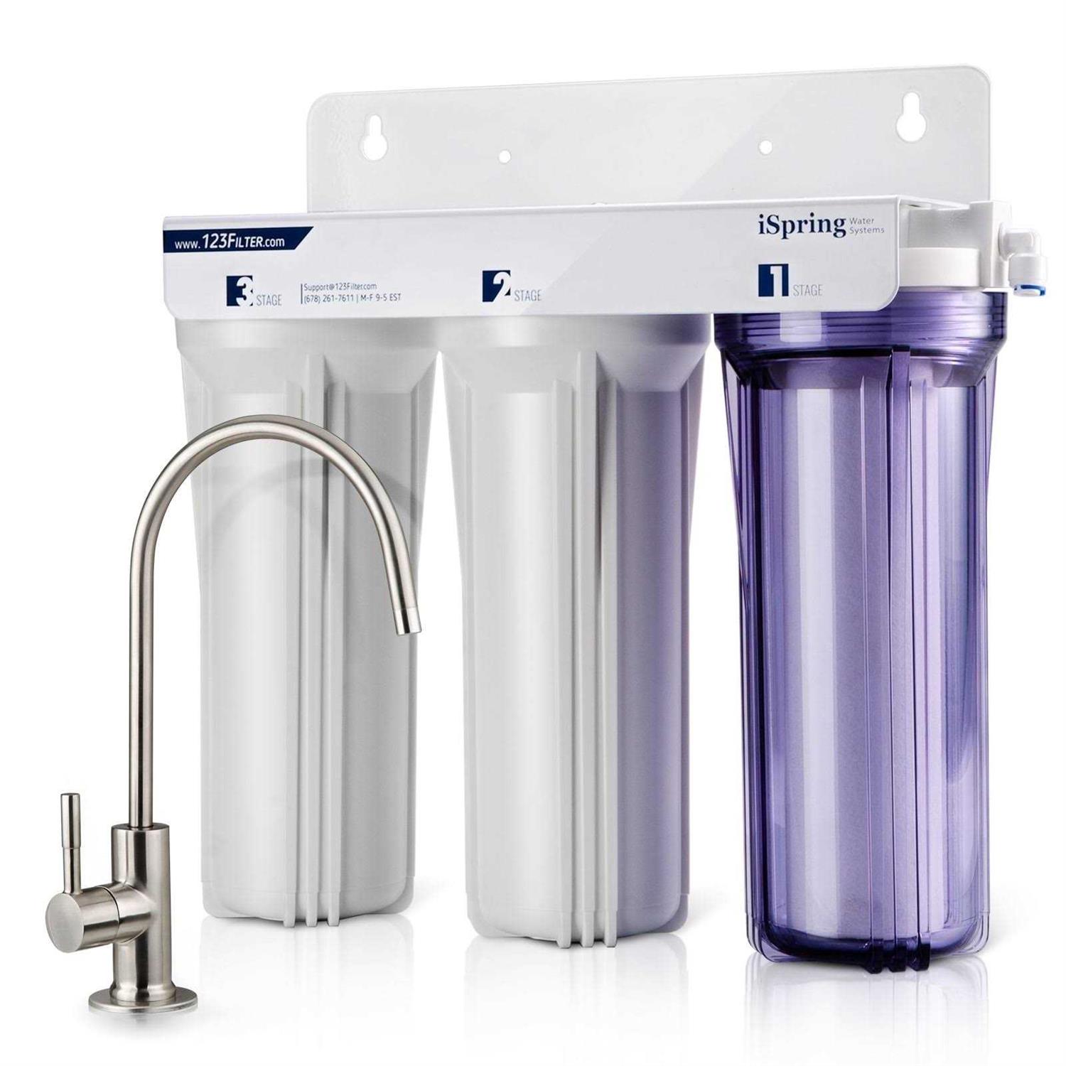 iSpring US31 3-Stage Under Sink Tankless Drinking Water Filtration System-Includes Sediment