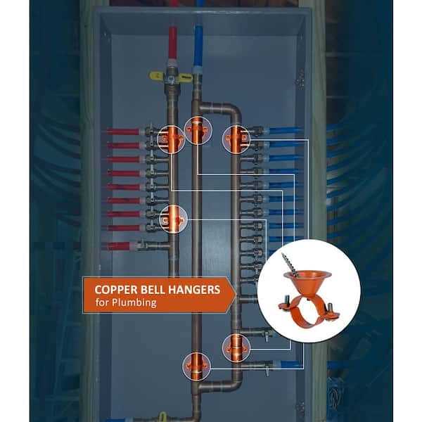 The Plumber's Choice Pipe Bell Hanger in Copper Plated Steel - Image 3