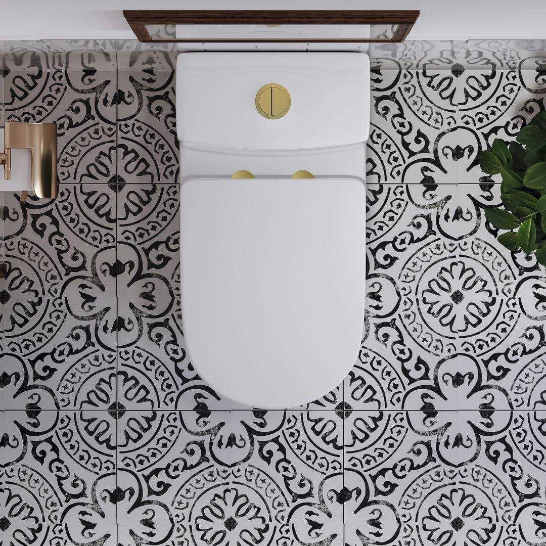 Horow HWMT-8733S-G Nia 1.28 GPF Round Dual-Flush Floor Mounted One-Piece Toilet Finish - Image 2