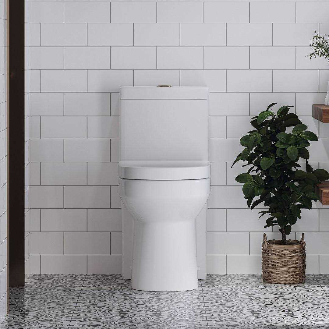 Horow HWMT-8733S-G Nia 1.28 GPF Round Dual-Flush Floor Mounted One-Piece Toilet Finish - Image 3