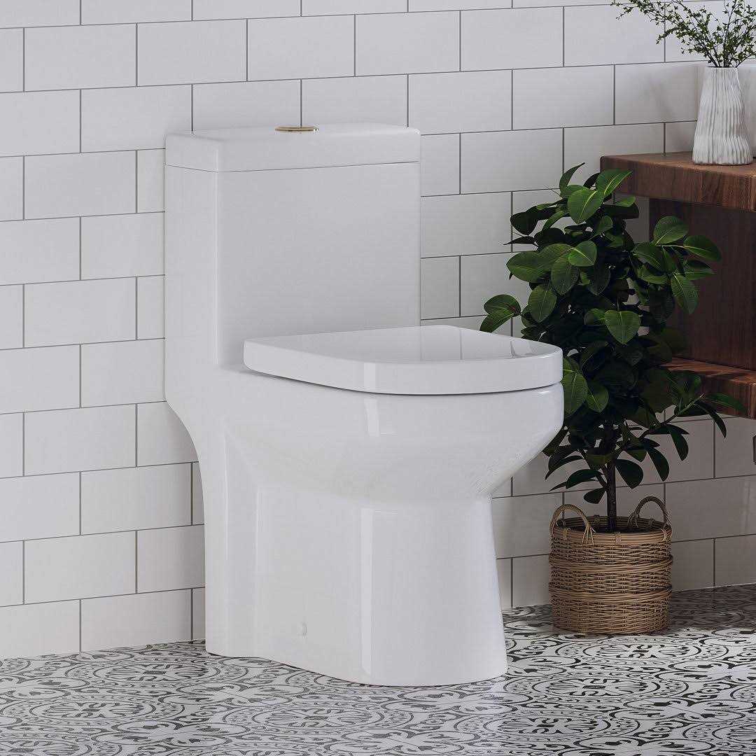 Horow HWMT-8733S-G Nia 1.28 GPF Round Dual-Flush Floor Mounted One-Piece Toilet Finish - Image 4
