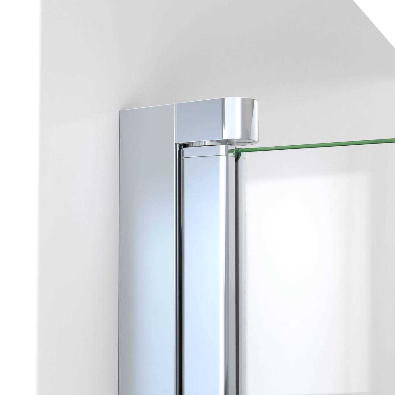 DreamLine SD-373472Q-09 Aqua-Q Swing 33 1/2 in. W x 72 in. H Frameless Shower Door in Satin - Image 3