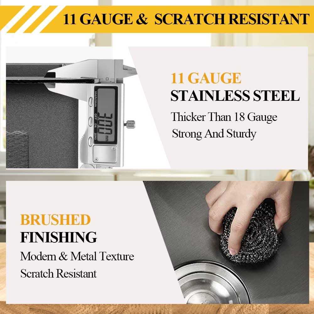 Koardink Black Kitchen Sink Stainless Steel Topmount Bar Sink 15x17x9 inch Single Bowl Drop in Kitchen Sink Combo-Stainless Steel Sink Grid,Drain Basket - Image 5