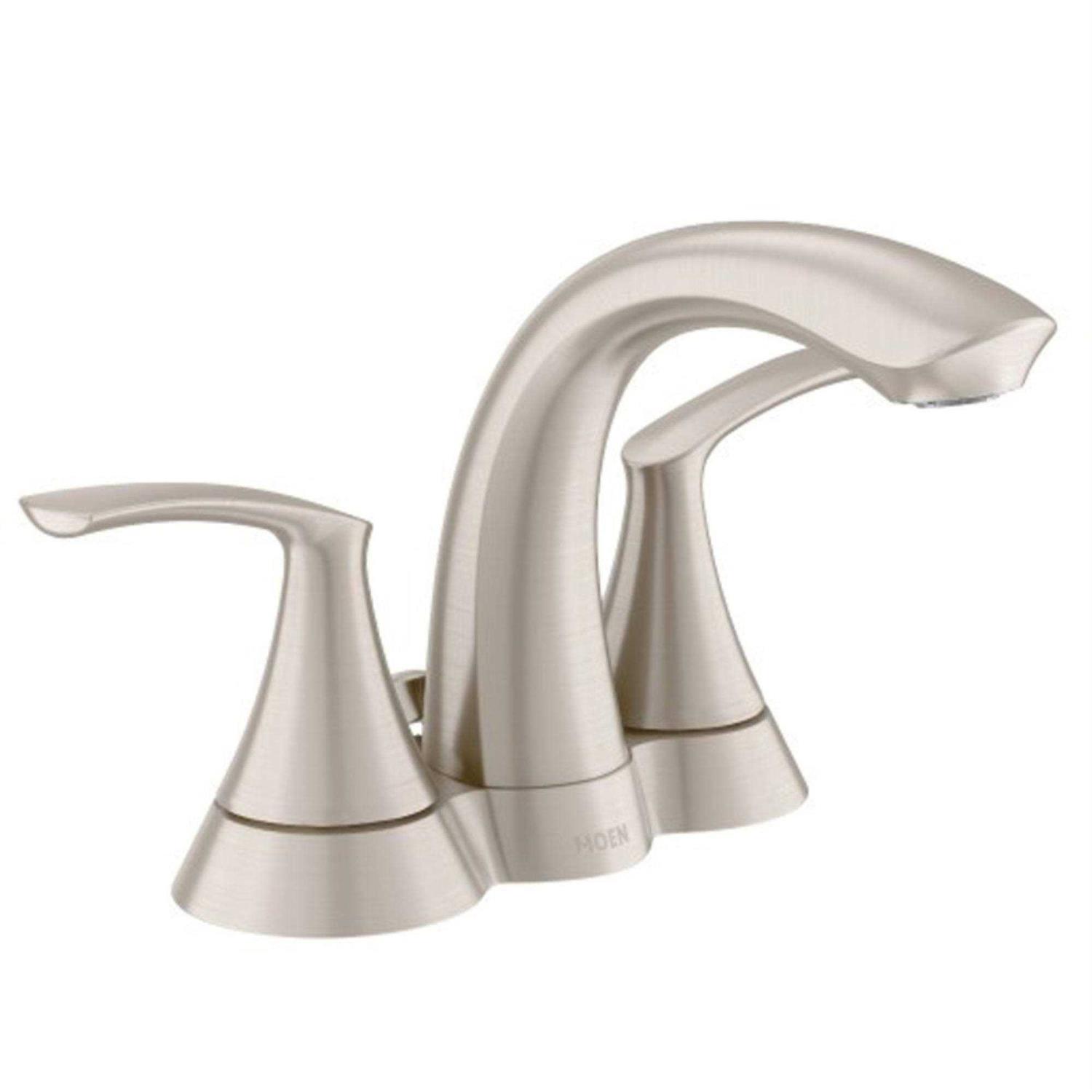 Brushed Nickel 2-Handle Moen Darcy Bathroom Faucet
