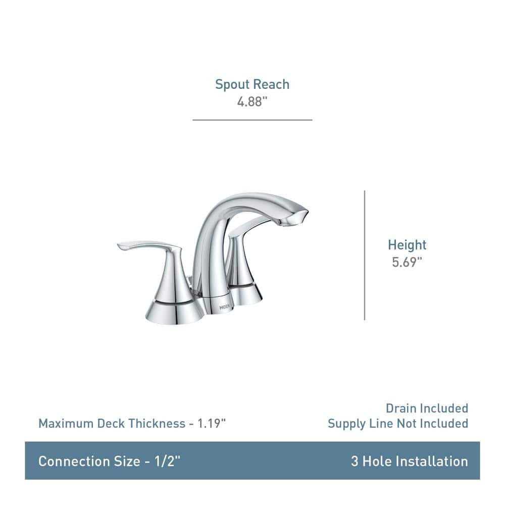 Brushed Nickel 2-Handle Moen Darcy Bathroom Faucet - Image 3
