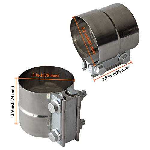 LEDAUT Exhaust Clamps Band Clamp 3 Lap Joint - Image 4